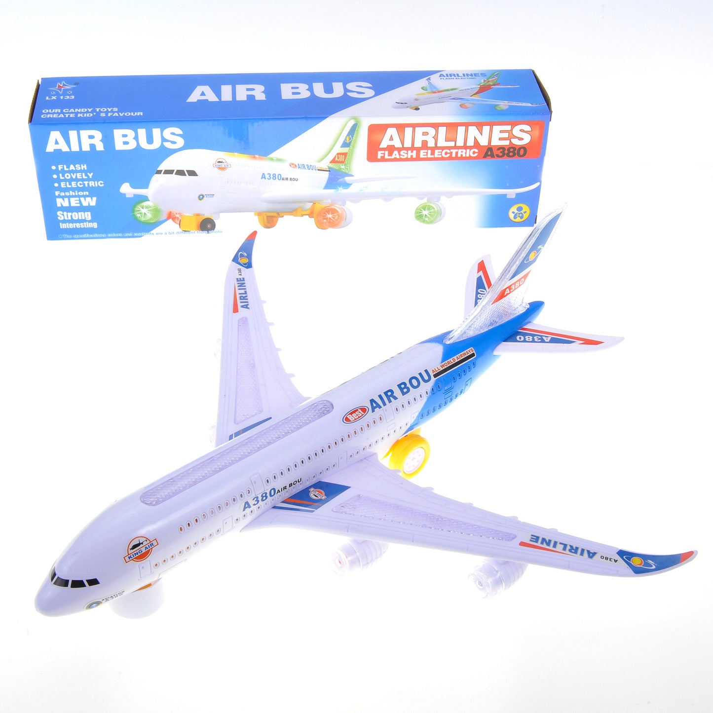 Kids Airplane Toys, Bump & Go Action Toddler Toy Airplane with LED Flashing Light, Music, Airplane Sound, Great Gift for Boys Girls Ages 3-12