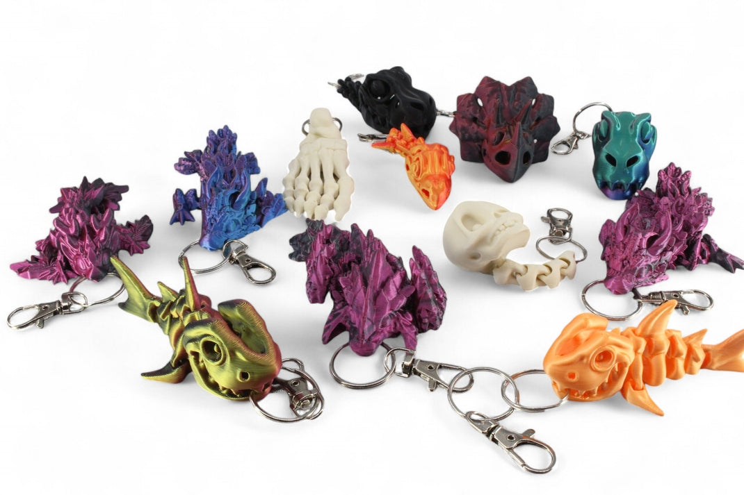 PowerTRC 3D Printed Mixed Keychains with Stand, Mixed Styles/Color(24 PCS/Random Style)