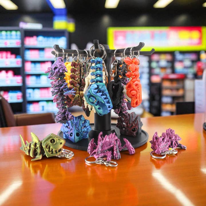 PowerTRC 3D Printed Mixed Keychains with Stand, Mixed Styles/Color(24 PCS/Random Style)