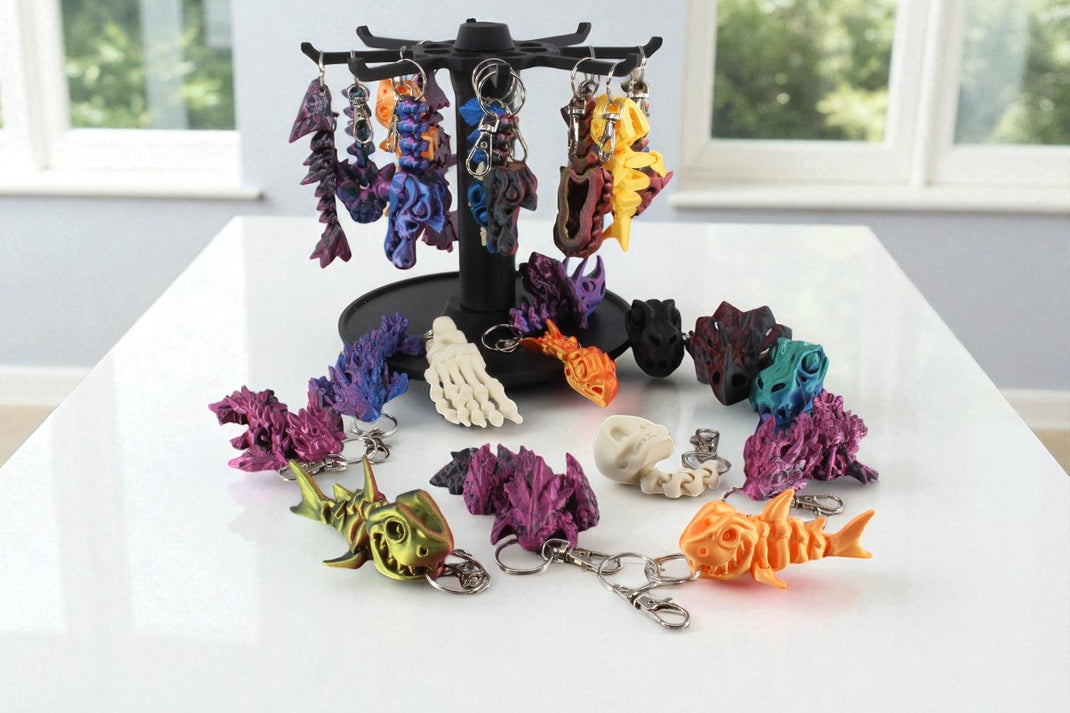 PowerTRC 3D Printed Mixed Keychains with Stand, Mixed Styles/Color(24 PCS/Random Style)