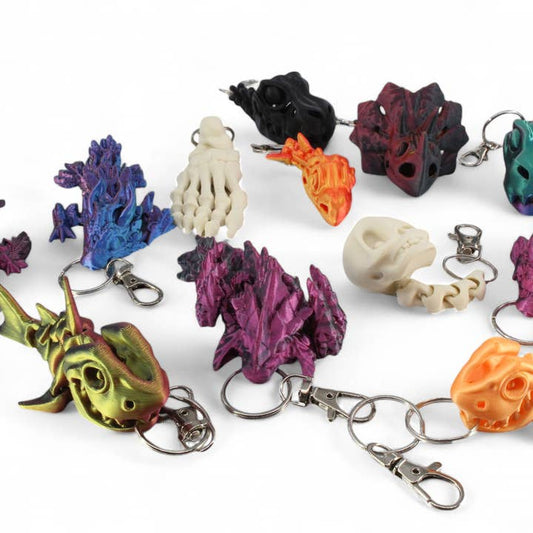 PowerTRC 3D Printed Mixed Keychains with Stand, Mixed Styles/Color(24 PCS/Random Style)