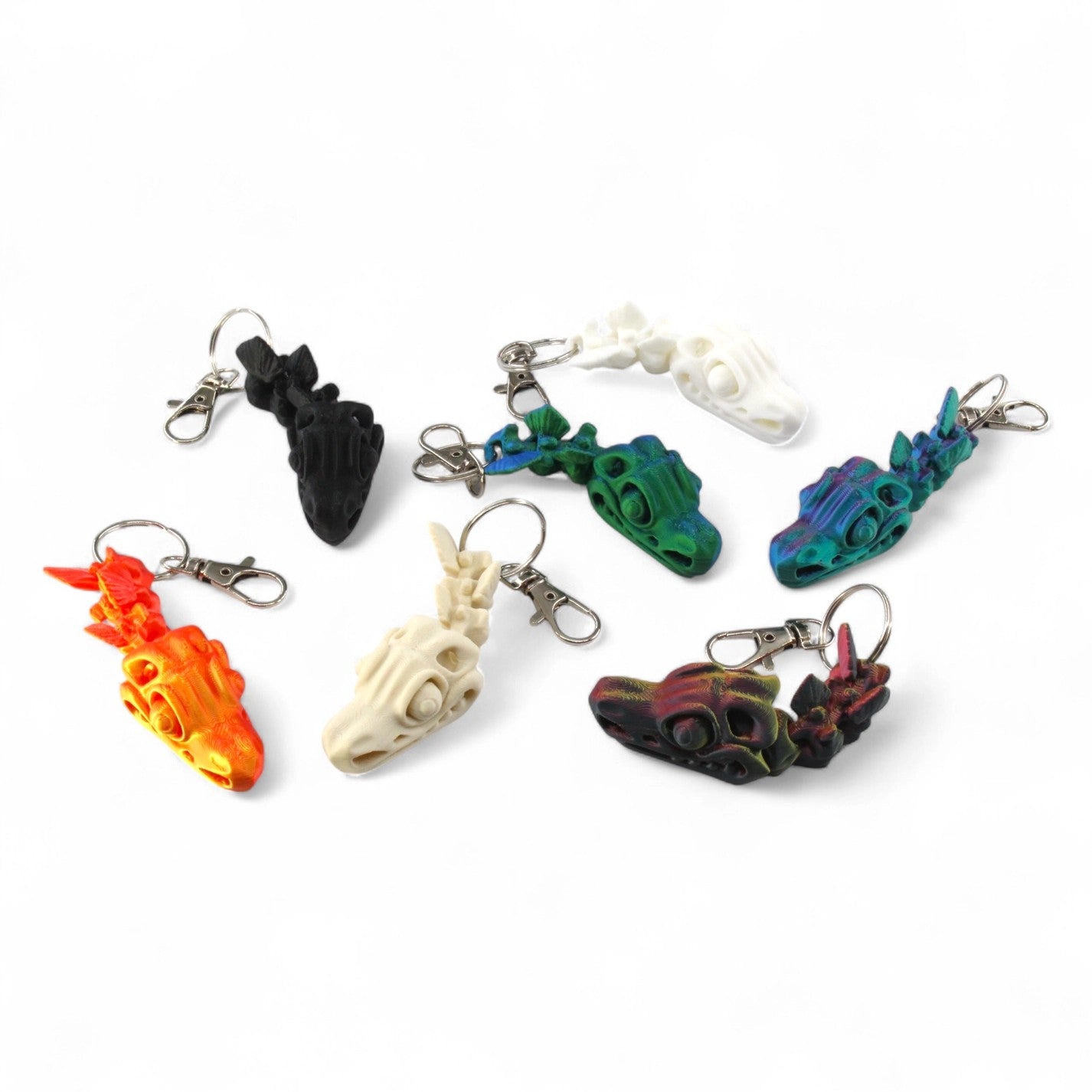 PowerTRC 3D Printed Dinosaur Keychains – Articulated / Flexible(5 PCS/Random Style)