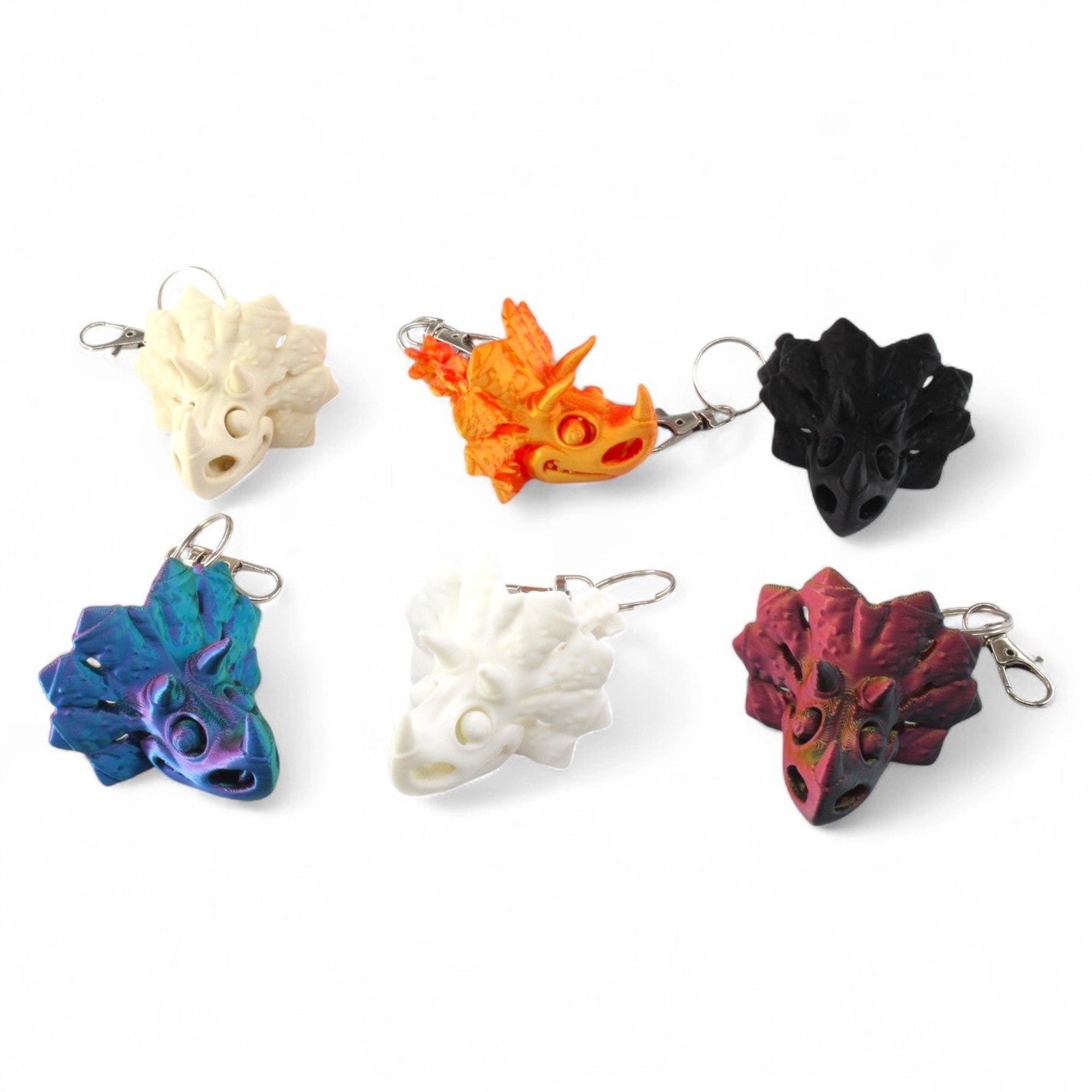 PowerTRC 3D Printed Dinosaur Keychains – Articulated / Flexible(5 PCS/Random Style)
