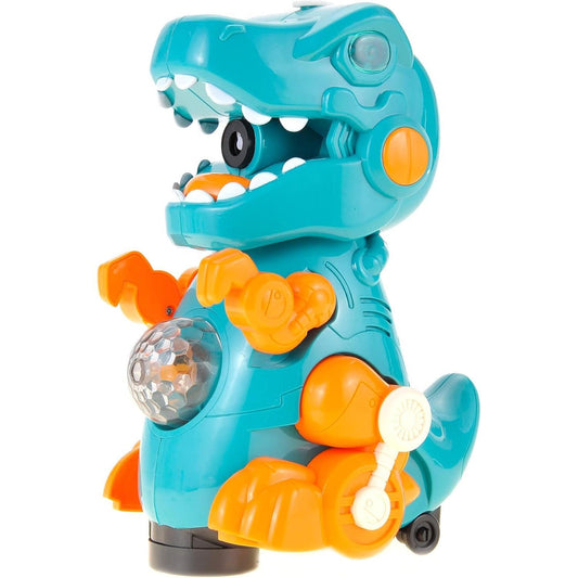 PowerTRC Dinosaur Bubble Machine - Dino Outdoor Toys for Kids Ages 4-8, Toddler Toys Bubble Blower Automatic Machine for Parties with Light & Sound