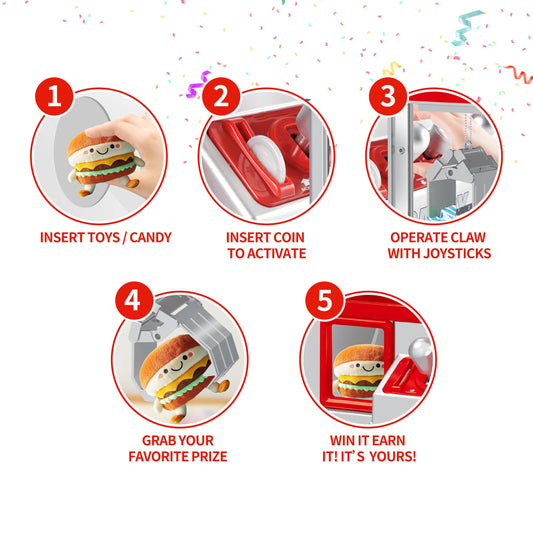 Claw Machine for Kids Toy Mini Claw Machine Candy Grabber Prize Dispenser Vending Machine Arcade Game Machines for Home Party Christmas Birthday Gifts Cool Girl Toys