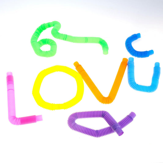 16 pk Large Pop Tubes Sensory Toy for Toddlers 1-3, Stretch Toys for Kids Toddler Toys Party Favors School Gift Classroom Goodie Bag Fillers Anxiety Stress Relief Toys Rainbow Emotion