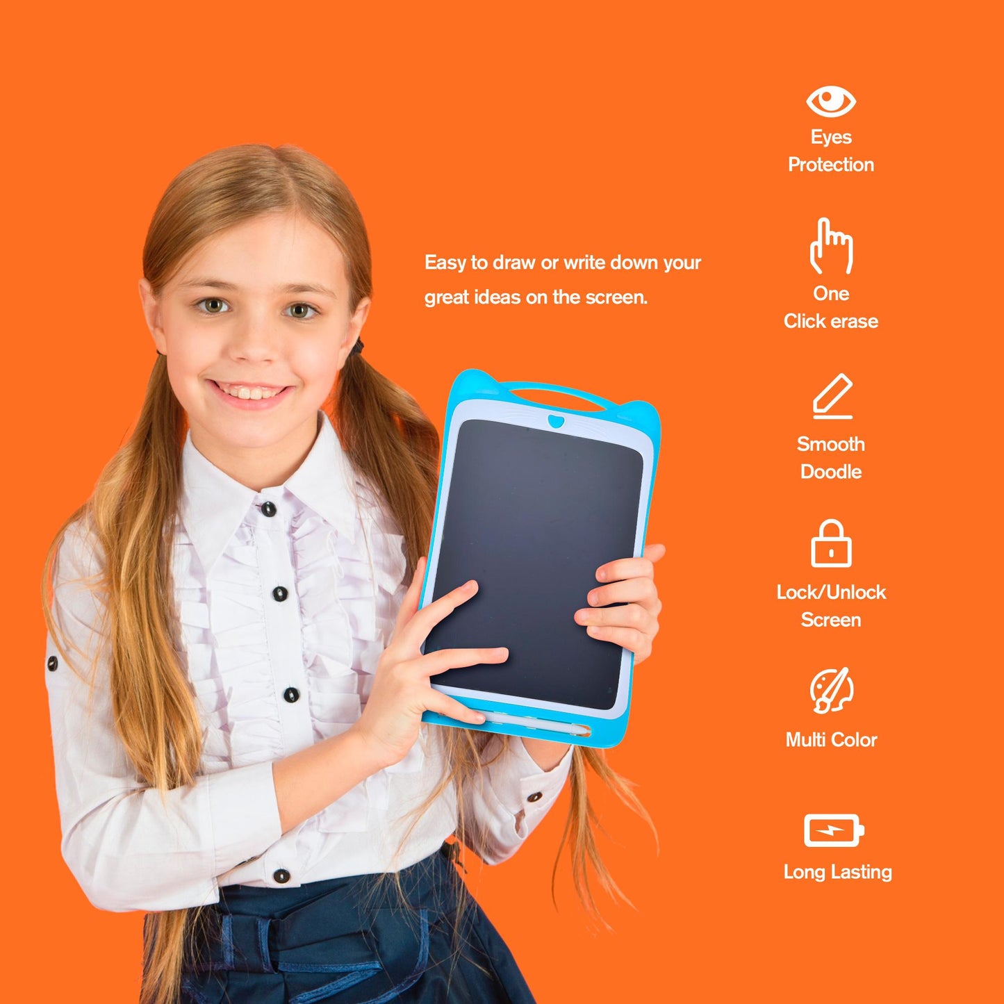 Kids LCD Writing Tablet 10.5 Inch Doodle Board, Lightweight and Easy to Use Doodle Tablet, Educational Learning Toys Electronic Drawing Pad Travel Toy for Kids Ages 3 4 5 6 7