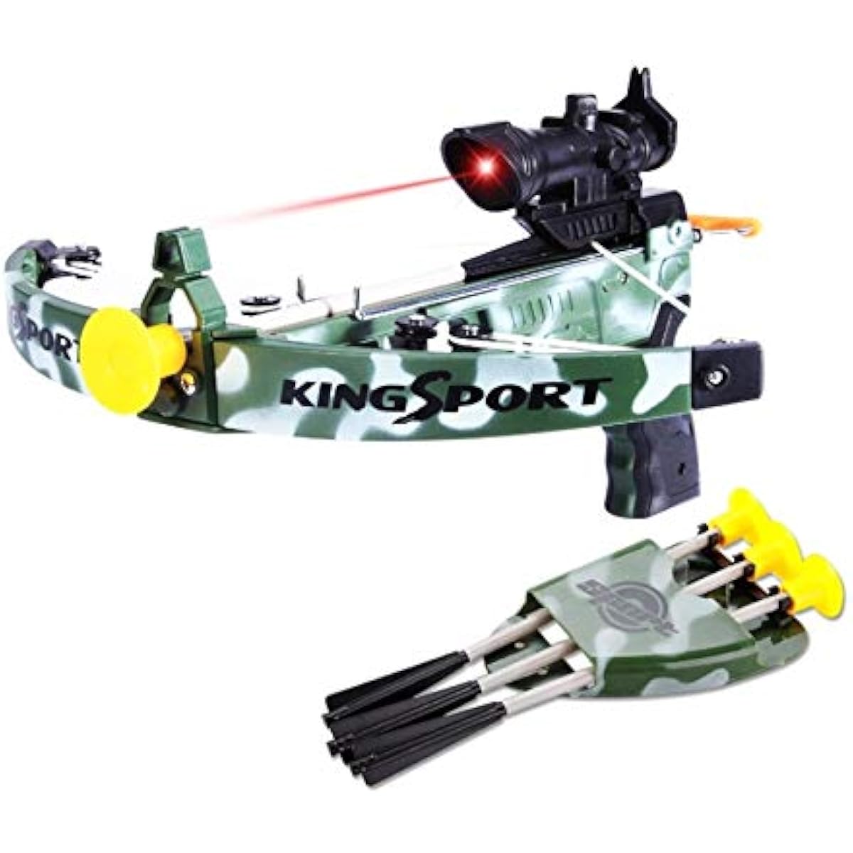 Deluxe Military Action Crossbow Toy | Kids Target Archery Crossbow with Scope and Arrow Toy