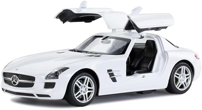 RASTAR Benz Remote Control Car |1:14 RC Mercedes Benz SLS AMG Model Car Toy Car for Kids, Open Doors by Manual - White 2.4GHz
