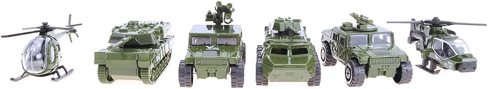 Diecast Military Vehicles, 6 Pack Alloy Metal Vehicles Models Car Toys Army Toys, Tank, Truck, Panzer, Anti Air Vehicle, and Helicopters Playset for Kids Toddlers Boys