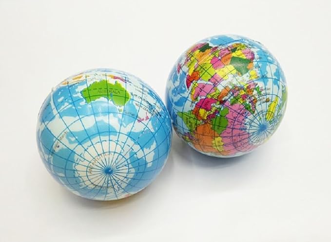48 Pack Mini Squeeze Soft Foam Balls Planet Earth Theme | Stress Relief Bulk Party, Birthday, Classroom Favors, Rewards Toy Set for Kids (2.5”)