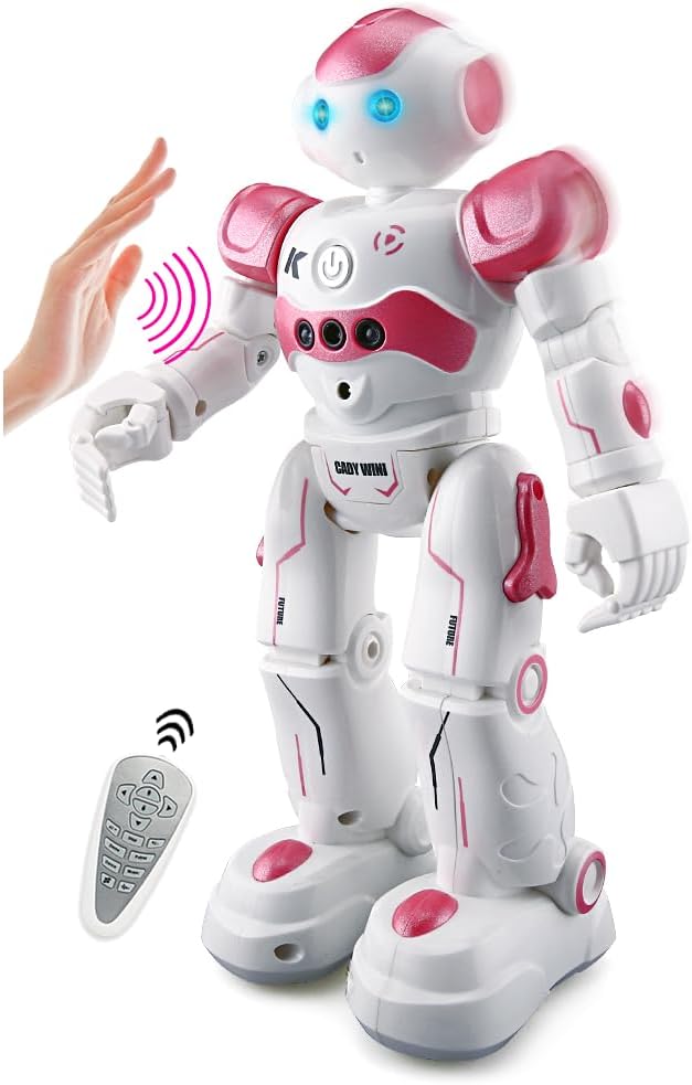 Robot Toys for Kids 2-4, Robot Remote Control for Kids Interactive Rechargeable Smart Dancing Educational Programmable Gesture Sensing Toddler RC Robot Boy Toy (Blue)