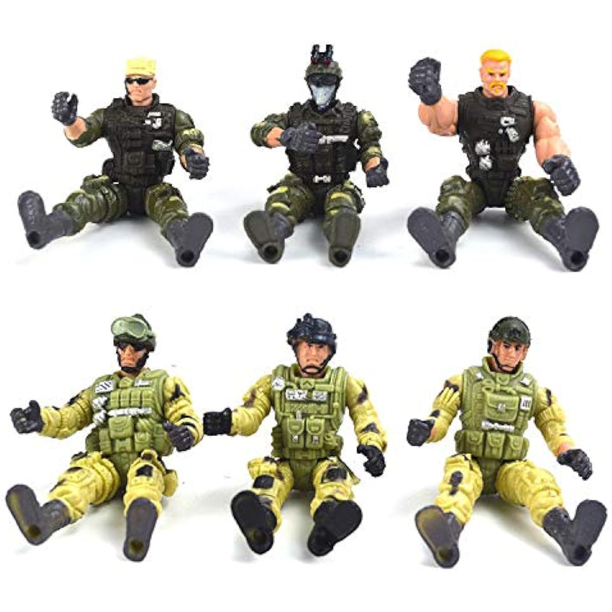 12 Pack Toy Soldiers Action Figures - US Army Men and Special Forces SWAT Team, Joint Movable with Military Weapons Accessories for Boys 8-12
