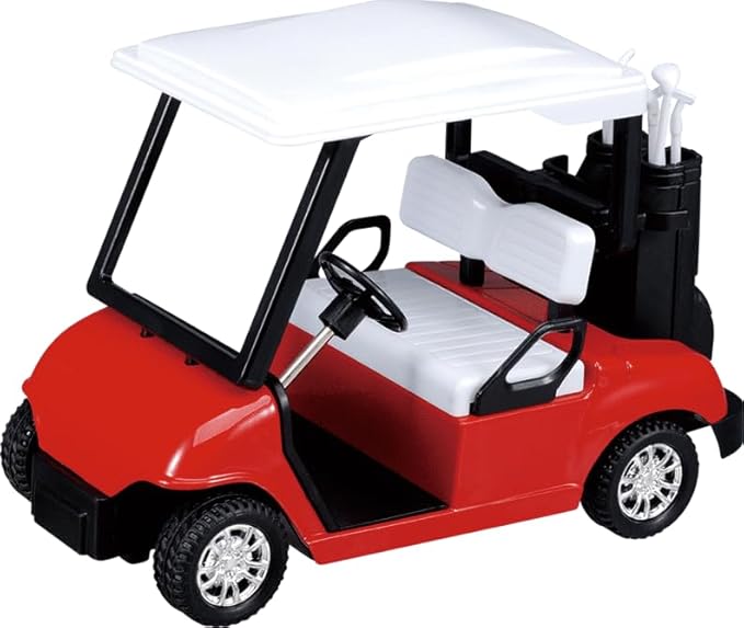 6 Pcs Diecast Toy Golf Carts with Clubs, Mini Metal Alloy Die Cast Pullback Display Model Desk Decor Golf Cart Cake Decorations Topper (4.75 inches)