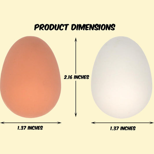 24 Pcs Bouncy Rubber Eggs Toys, 2.16 inches Fake Bouncing Eggs for DIY Easter, Realistic Lifelike Pretend Play Food Funny Party Favors Bulk Fetch Pet Toys