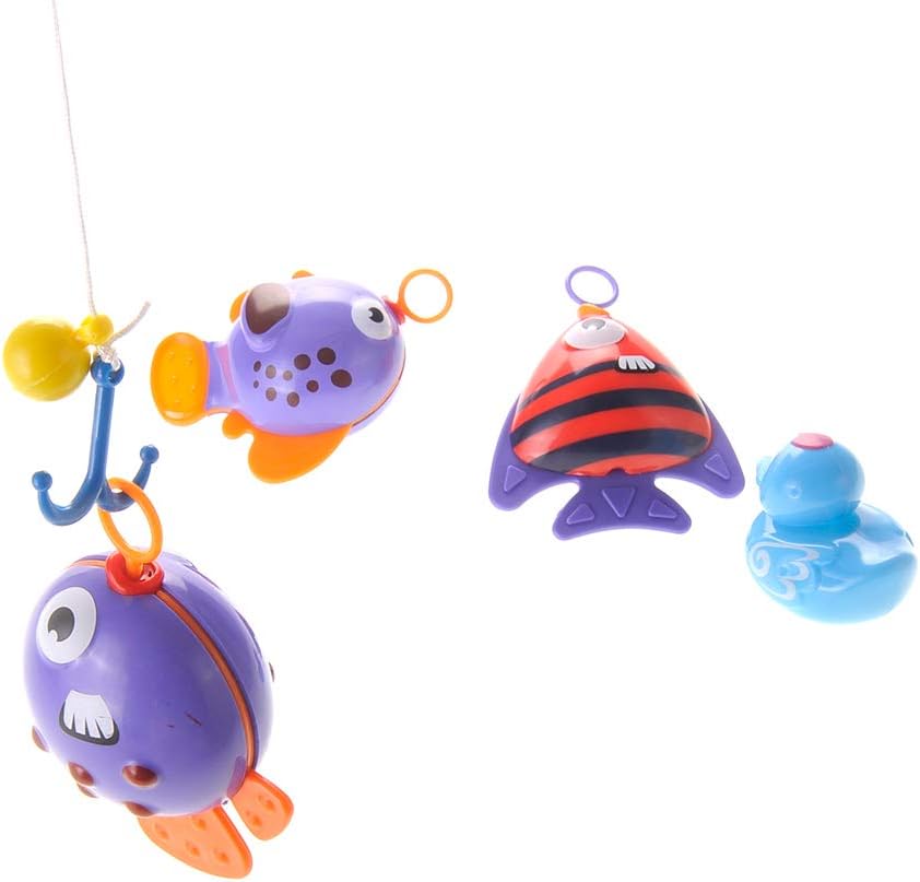 Realistic Hook and Reel Fishing Toy for Bathtub | Baby Bath Toy Fishing Set | Pool Playset with a Fishing Rod, 3 Fishes & a Ducky for Kids Ages 3+