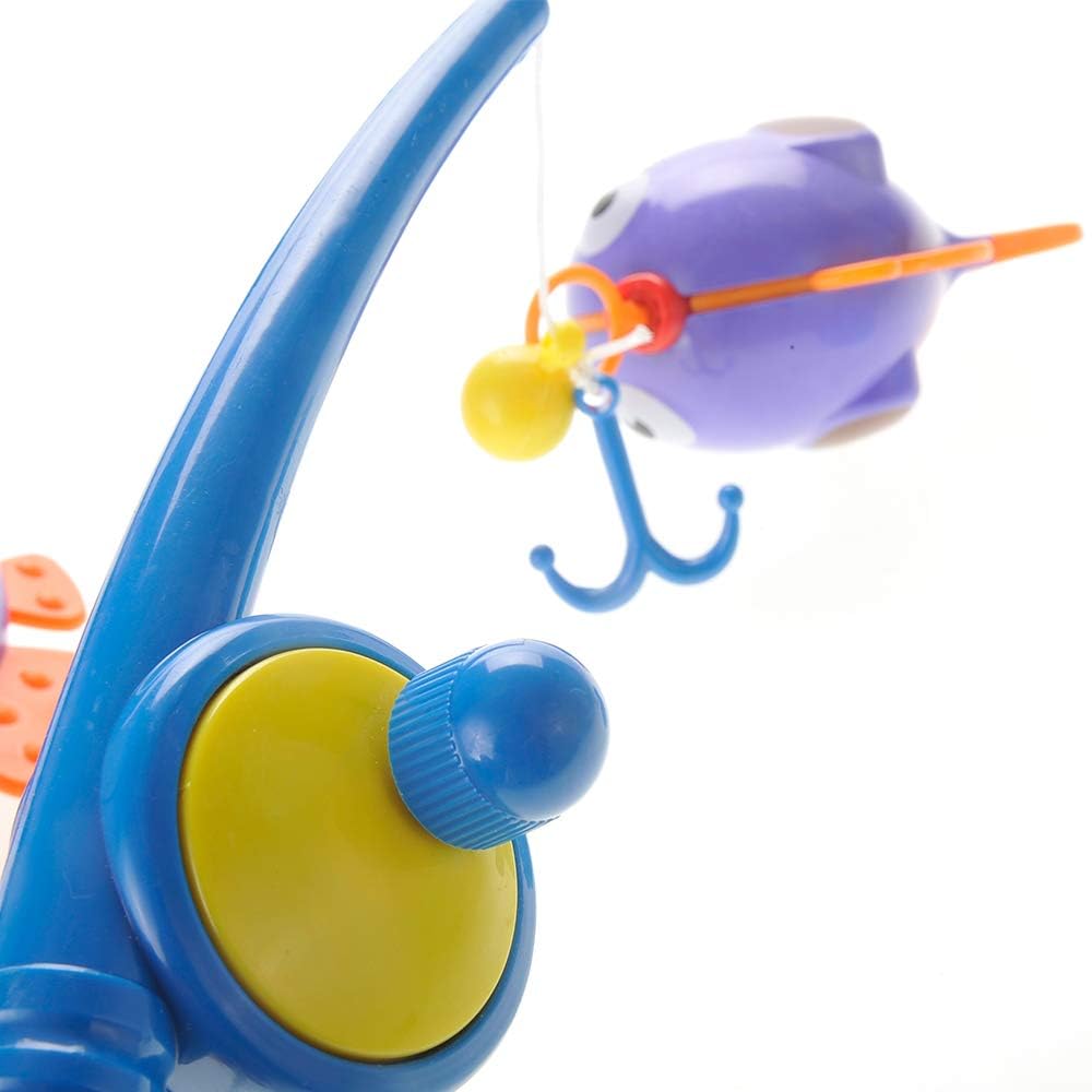 Realistic Hook and Reel Fishing Toy for Bathtub | Baby Bath Toy Fishing Set | Pool Playset with a Fishing Rod, 3 Fishes & a Ducky for Kids Ages 3+
