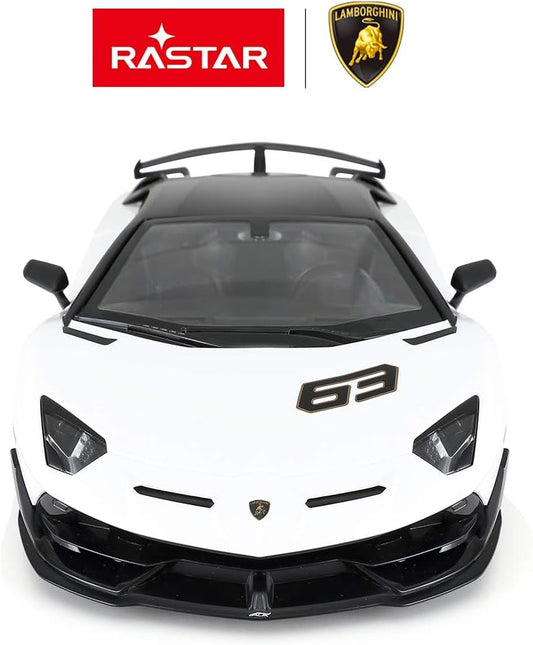 RASTAR Toy Lamborghini Car 1:14 Lamborghini Aventador SVJ Remote Control Model Car, Super RC Sport Racing Car for Kids Boys Gifts, 2.4GHz / White