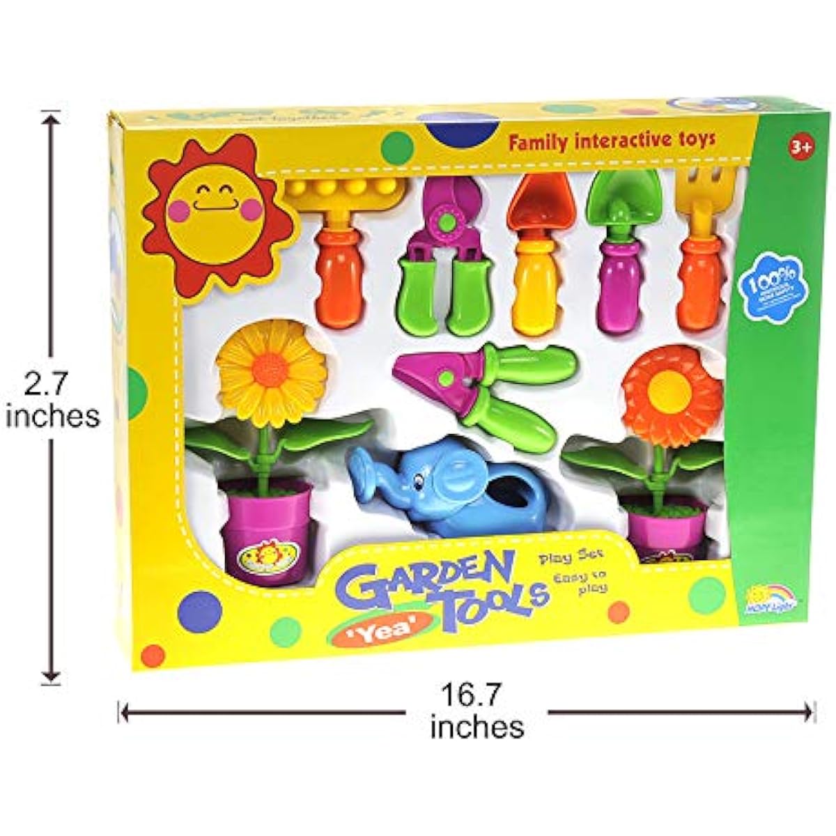 Toddler Gardening Set, Gardening Tools Toy - 9 Pieces Pretend Gardening Toys, Toddler Learning Toys, Summer Toys for Boys Girls Ages 3+