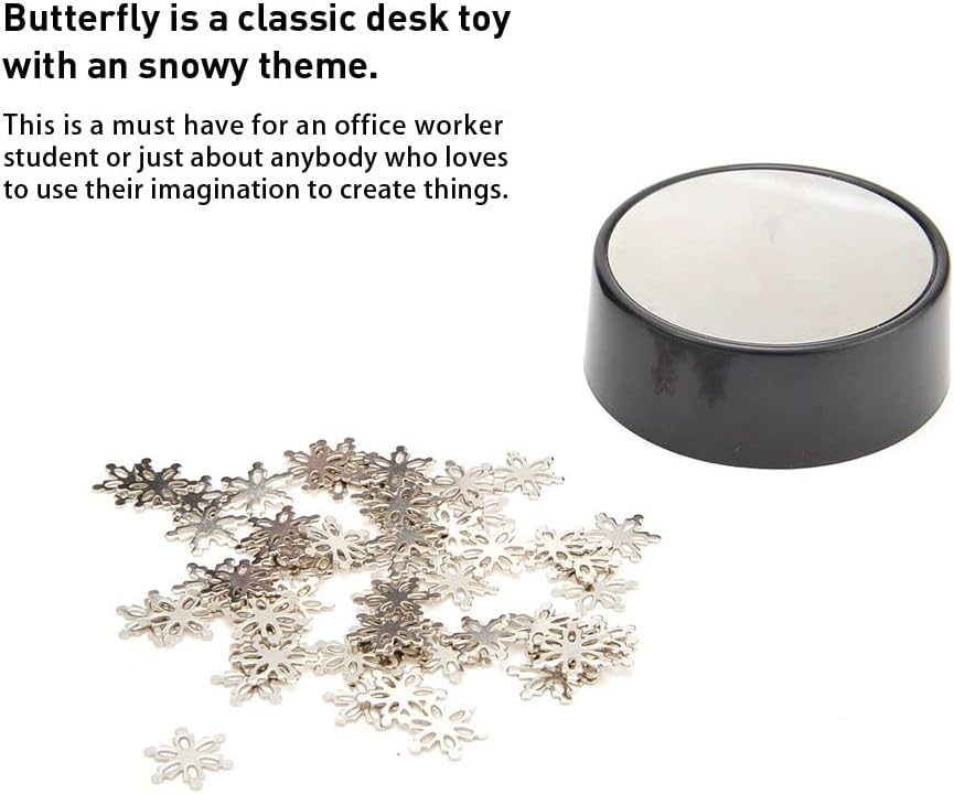 Magnetic Desktop Sculpture (Snowflakes) | Mini Magnetic Art Decoration for Desktop | Fun Stress Relief Office Gift