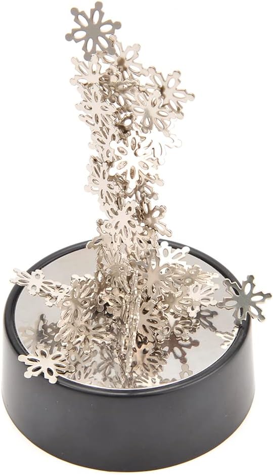 Magnetic Desktop Sculpture (Snowflakes) | Mini Magnetic Art Decoration for Desktop | Fun Stress Relief Office Gift