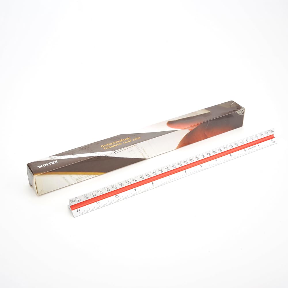 Architectural Scale Ruler, 12” Metal Aluminum Architect Scale Triangular for Engineers Students Architects