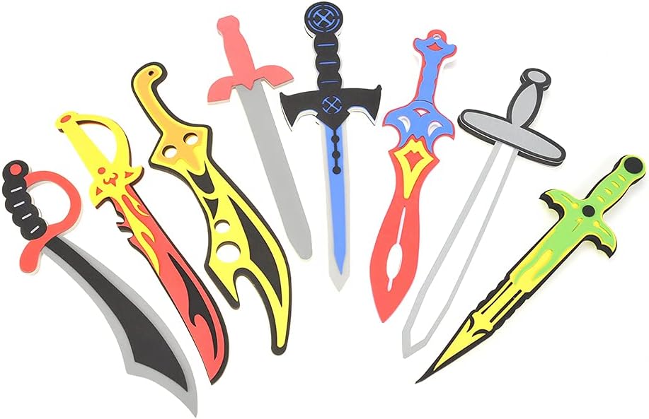 Foam Sword and Shield 12 Piece Playset | Ninja, Warrior, Viking Role Play Accessories for Kids | Great for Party Favors