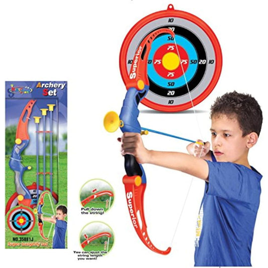 PowerTRC Kids Bow and Arrow Play Set | Comes with 3 Suction Arrows, A Bow, and A Target | Great Gift for Young Beginner Archers | Indoor and Outdoor Archery Set