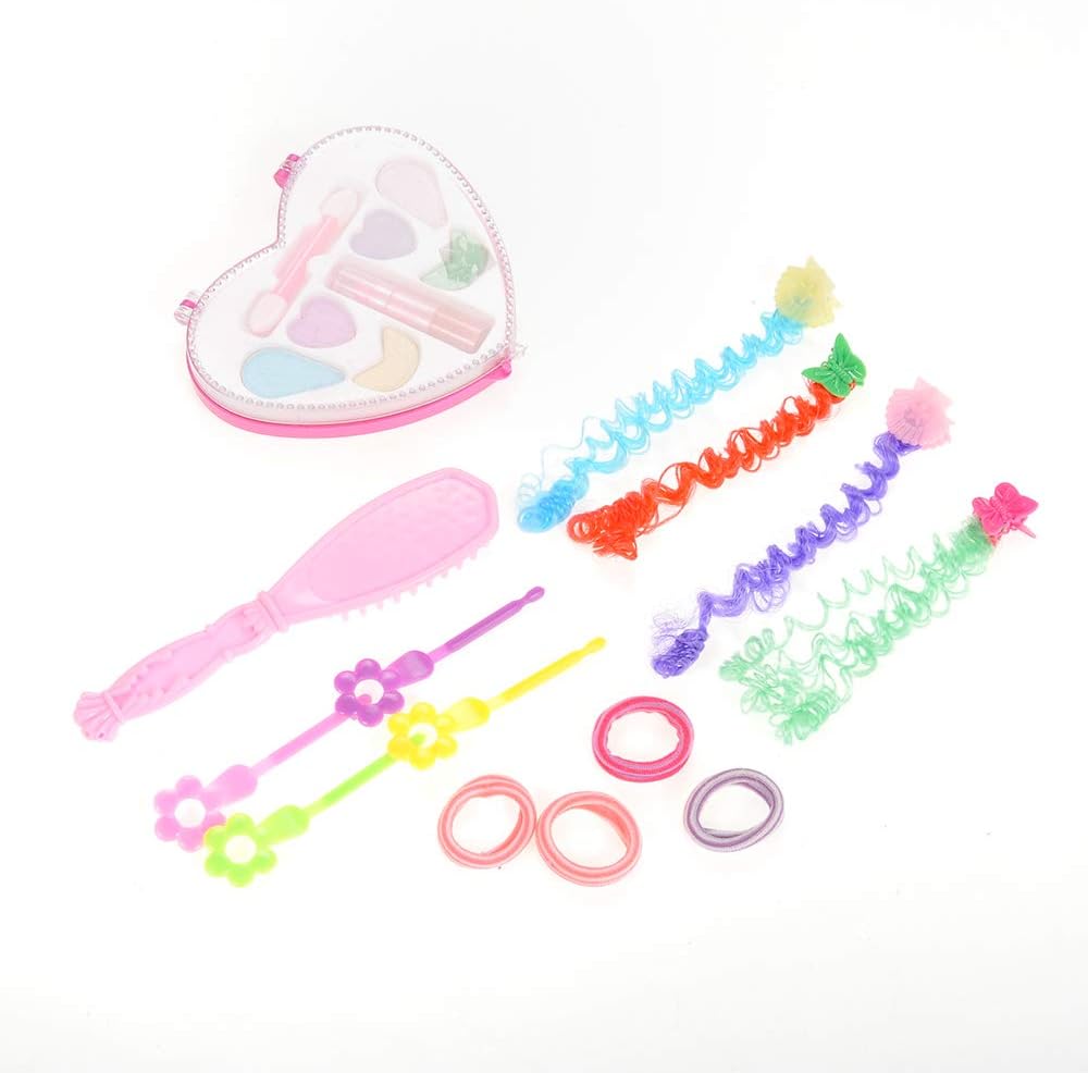 Makeup Doll Head for Hair Styling Kids Toy Kit - Washable Cosmetic Pretend Play Set with Fashion Accessories, Make up Doll for Girls Hair Dresser