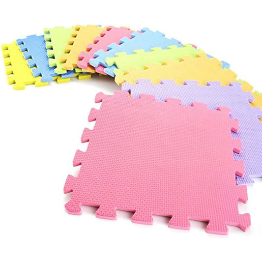 10-Piece Interlocking Floor Mats, Exercise Mat, Safety Play Floor Mat for Kids Tiles Cushions Soft Interlocking Exercise mats Garage Flooring Protector (10 Square Ft)