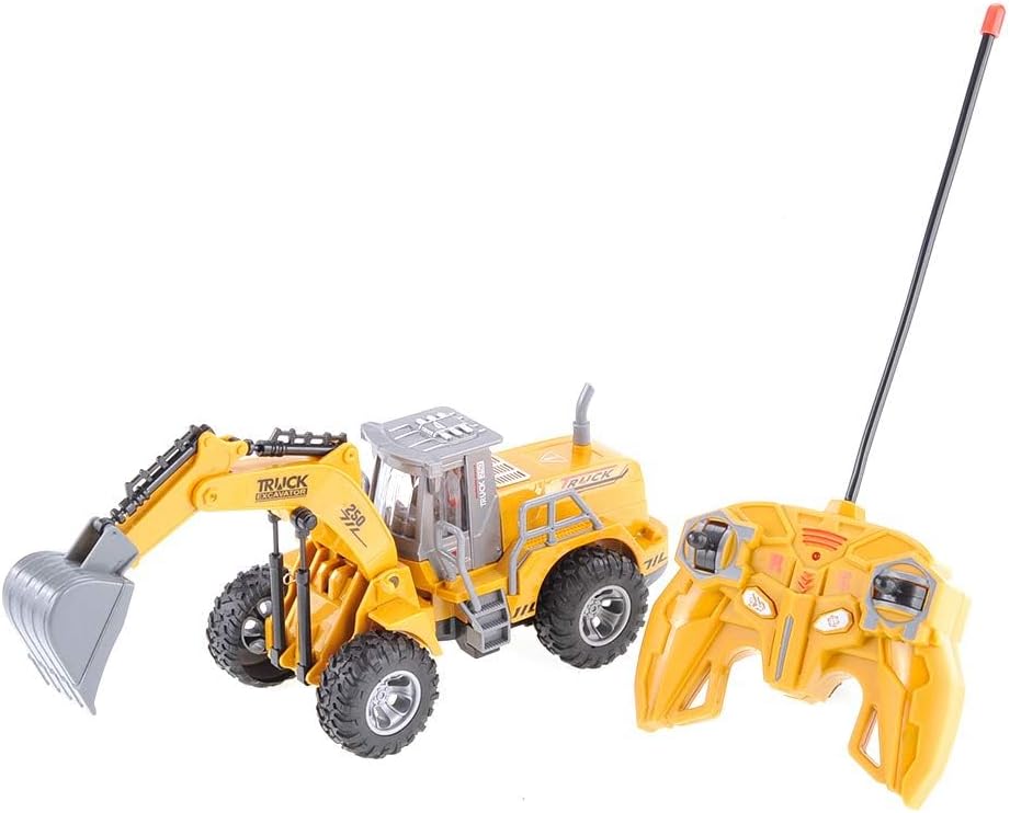 PowerTRC Remote Control Functional Construction Vehicle Truck with Light | 1/30 Scale RC Battery Powered Engineering Truck Car for Kids | Perfect for Beach Trips