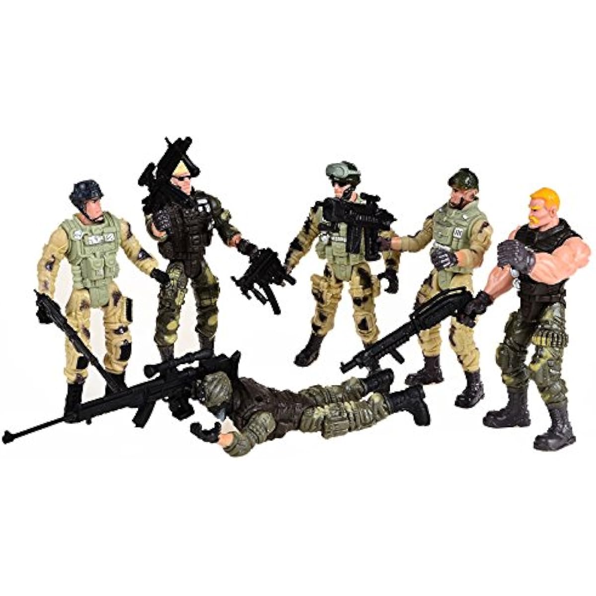 12 Pack Toy Soldiers Action Figures - US Army Men and Special Forces SWAT Team, Joint Movable with Military Weapons Accessories for Boys 8-12