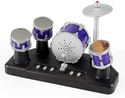 Finger Drum Set Mini Electric Small Desktop Fun Novelty Accessories Instrument Game Party Favor with Lights & Sounds for Kids Adults