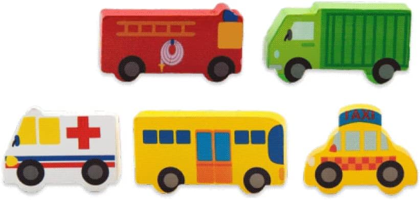 PowerTRC Wooden City & Transportation Colorful Building Blocks for Boys & Girls | Toddler Construction Stacking Toy Set with Storage Container (100 Pieces)