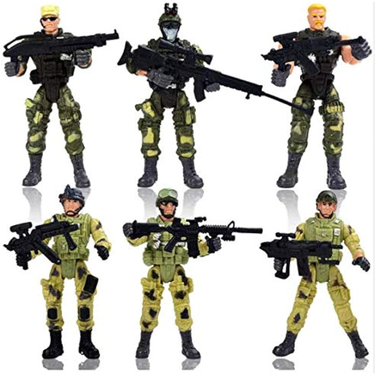 12 Pack Toy Soldiers Action Figures - US Army Men and Special Forces SWAT Team, Joint Movable with Military Weapons Accessories for Boys 8-12