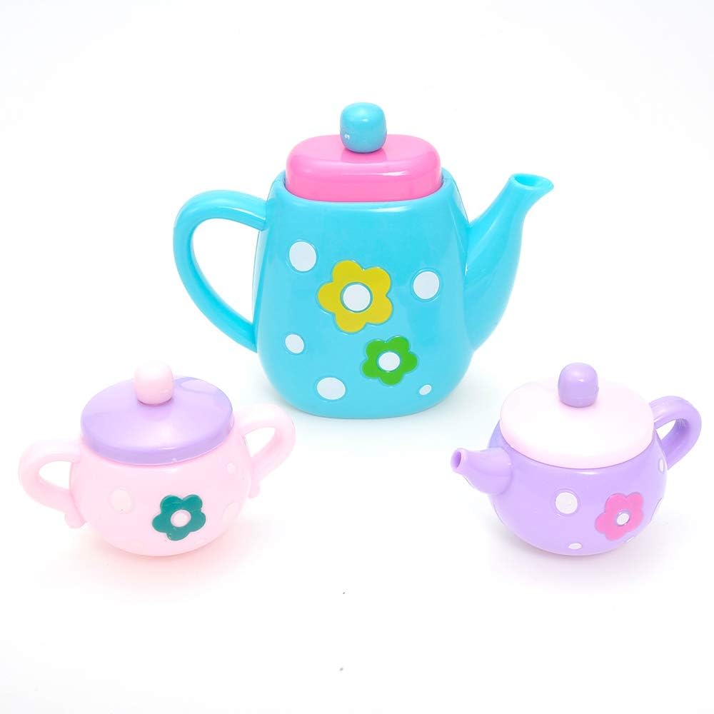 21 Pieces Royal Tea Party Set | 3" to 4" Kettle, Cups, Spoons, Saucers, Creamer, and Sugar Bowl for Delightful Tea Time