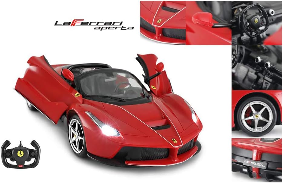 PowerTRC Official Licensed Ferrari RC Car, Remote Control Ferrari La Aperta 1:14 Scale Official Licensed Model Sports Car w/Drift Function Gift Ideas Birthday for Adults & Boys Ages 6+ Years Red