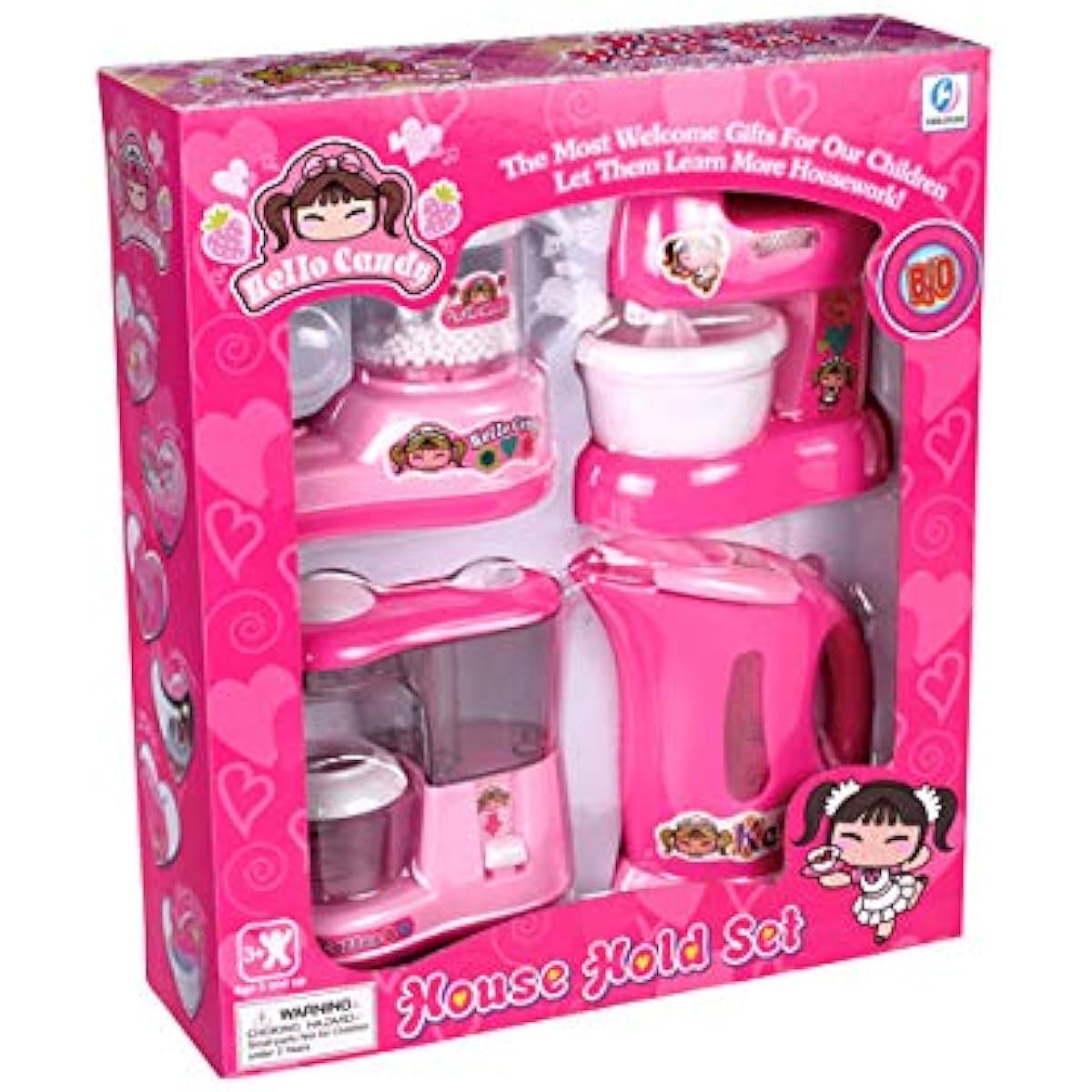 Kitchen Appliance Playset with Light & Sound – Includes Kettle, Coffee Maker, Mixer, and Accessories for Kids Age 4-8 – Fun Pretend Play Kitchen Appliances