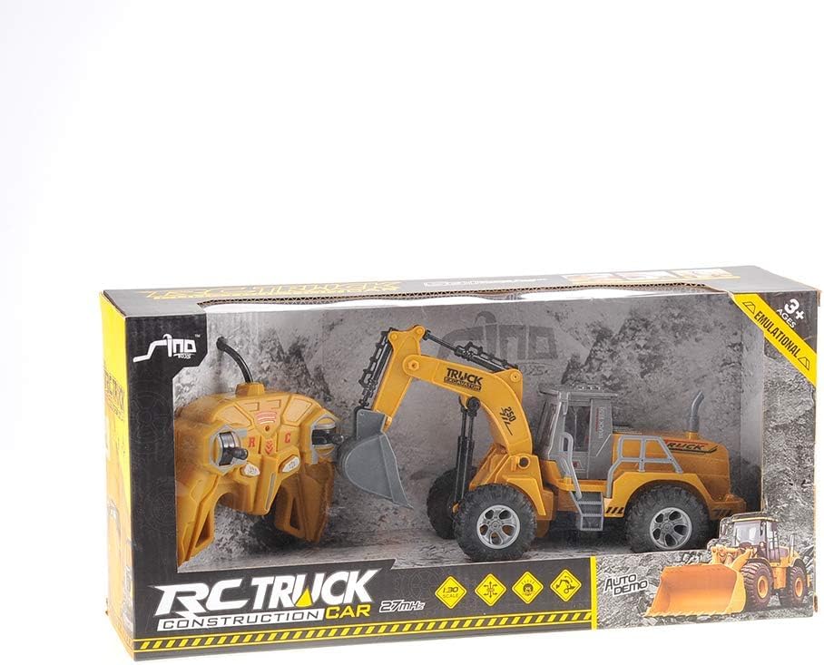 PowerTRC Remote Control Functional Construction Vehicle Truck with Light | 1/30 Scale RC Battery Powered Engineering Truck Car for Kids | Perfect for Beach Trips