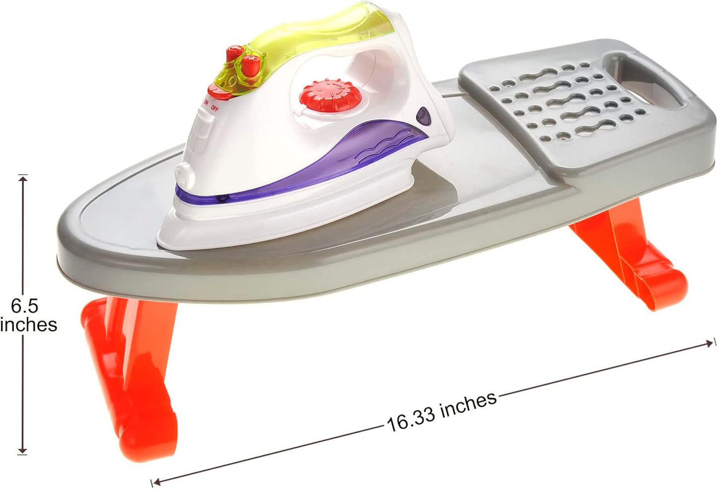 Pretend Laundry Play Set Toy for Toddlers, Ironing Board Toy Set with Realistic Light & Sound Iron, Dryer, Hanger for Kids, Pretend Play for Toddlers 3-5