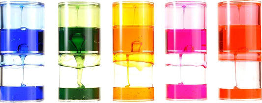 Liquid Motion Spiral Timer Fidget Calming and Soothing Desktop Toy Sensory Visual Toy Beautiful Ooze Tube for Autism, Anxiety & ADHD