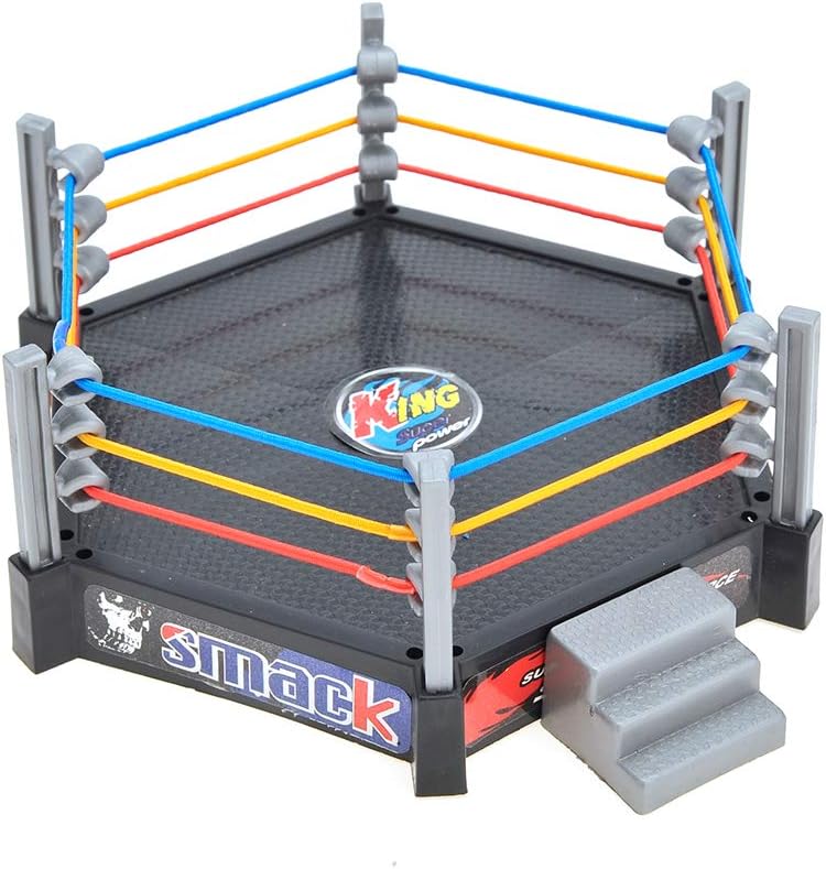 32 Pieces Wrestling Toys, Wrestler Play Set with 2 Wrestle Rings (Hexagon & Square), 12 Wrestlers, 18 Accessories, Toy Figures Cake Topper Birthday Party Decoration Gift Toy for Kids