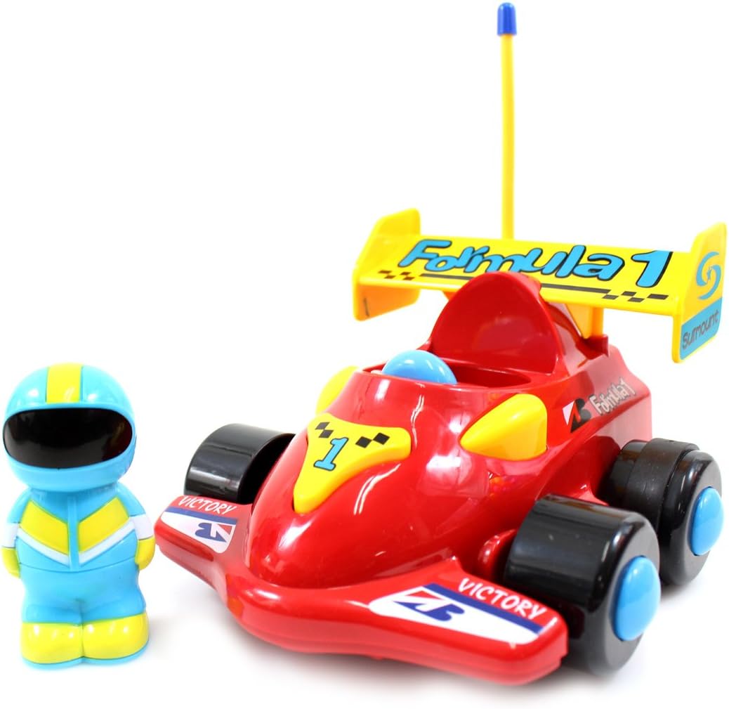 RC Remote Control Formula Racing Car with Racing Driver Action Figure for Boys & Girls (Red)