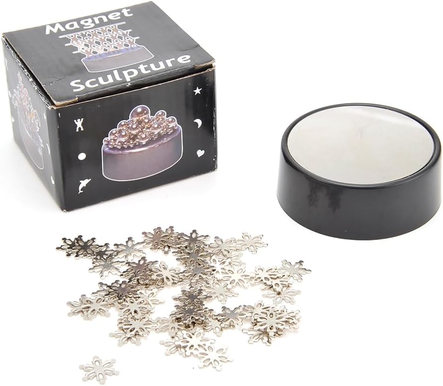 Magnetic Desktop Sculpture (Snowflakes) | Mini Magnetic Art Decoration for Desktop | Fun Stress Relief Office Gift