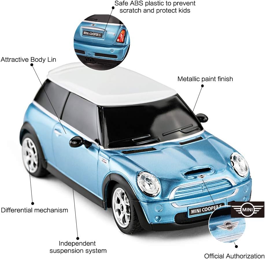 RASTAR 1:24 RC Cars Toy Mini Cooper Car for Kids Mini Cooper S Remote Control Car - Blue