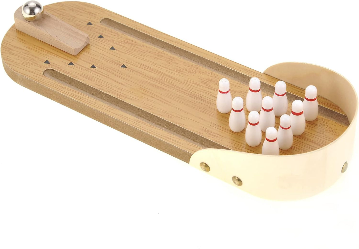 Mini Bowling Set Wooden Table Top Mini Arcade Game Toy Portable Mini Bowling Office Desk Stress Relief Desktop Gift for Kids and Adults Fun Toys