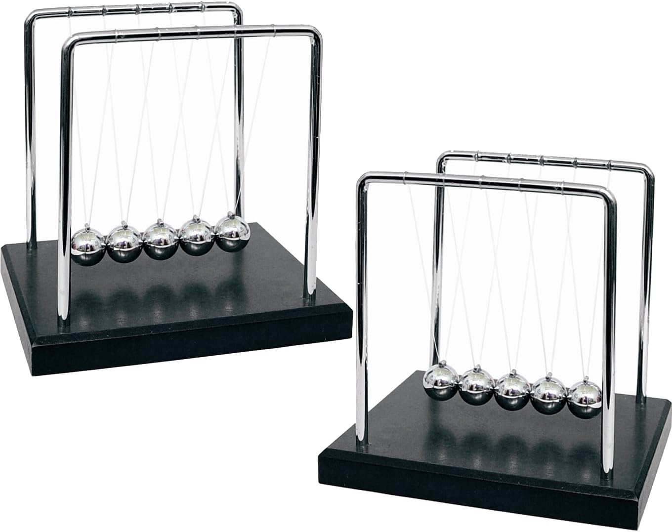 2 Pack Newtons Cradle Balance Balls 7 1/4" | Science Physics Gadget | Desk Toys & Accessories