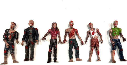 Toy Zombie Action Figures with Movable and Detachable Joints | Mini Zombie Figurines | Great for Presents, Decoration, and Party Favors | Pack of 6, 4 Inches Tall Zombies