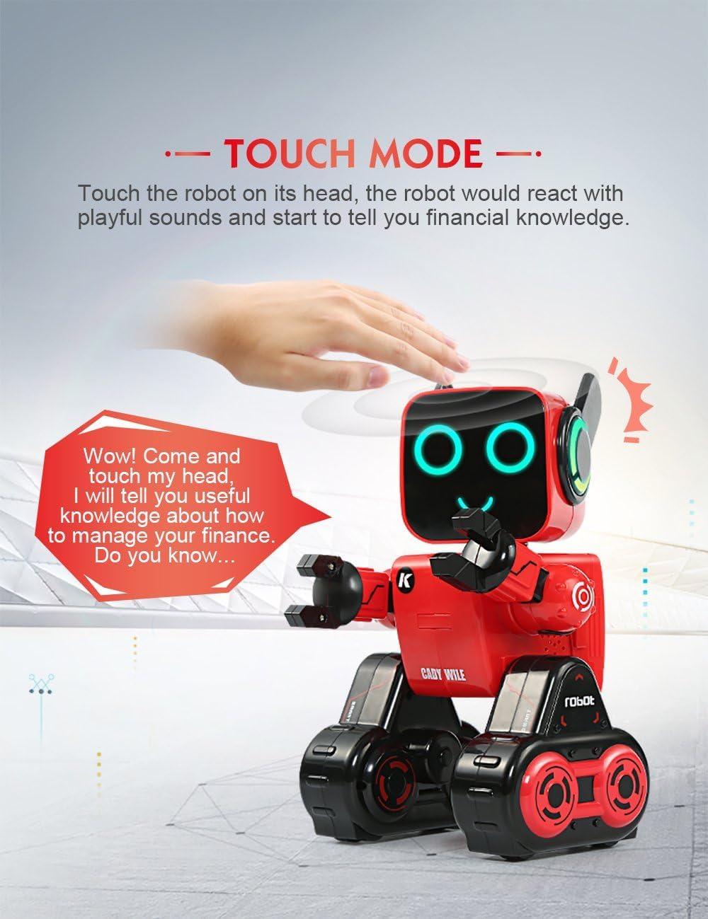 PowerTRC Toy Robot for Kids, Smart RC Programmable Robot, Dancing Singing Talking Walking Transporting Toys for Boys and Girls, Touch Sound and Remote Controls, Gift for Adults and Kids