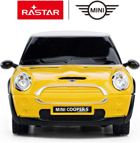 RASTAR Mini Cooper Model, 1:24 RC Cars Toy Mini Cooper Remote Control Car RC Mini Cooper Car Toy for Kids, Yellow
